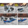 Žaislinis Volvo metalinis policijos vilkikas ir sraigtasparnis | Majorette