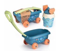 Vežimėlis - karutis su smėlio kibirėliu ir priedais | Green| Smėlio žaislai | Smoby 867018
