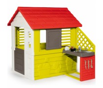 Vaikiškas žaidimų namelis su virtuvėlė ir priedais | Nature Playhouse and Kitchen | Smoby