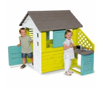Vaikiškas žaidimų namelis vaikams - su virtuvėlė ir priedais | Pretty Playhouse and Kitchen | Smoby 810722