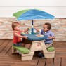 Iškylos stalas su suoliukais ir skėčiu vaikams | Step2
