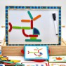 Žaislinė medinė dvipusė piešimo magnetinė lenta su dėlione vaikams | 2in1 | Tooky TF849