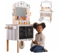 Žaislinė medinė cukrainė ir ledų parduotuvė ant ratų | Viga 44550
