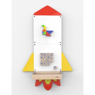 Lavinamoji medinė pakabinama magnetinė lenta vaikams | Raketa | Viga 50787