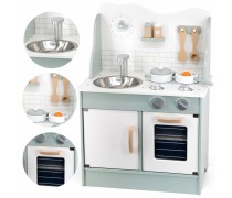 Medinė vaikiška virtuvėlė su Eco Green priedais | PolarB | Viga 44048
