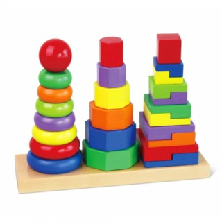Medinių piramidžių rinkinys vaikams | Viga 50567