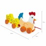 Traukiamas medinis žaislas vaikams | Višta su 2 viščiukais | Viga 50078