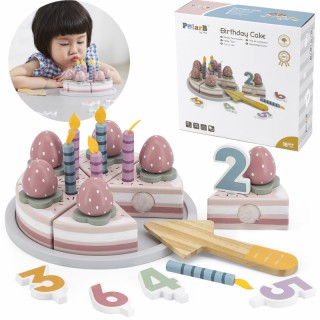 Žaislinis medinis pjaustomas gimtadienio tortas | PolarB | Viga 44060