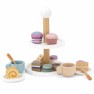 Žaislinis medinis serviravimo indas su puodeliais ir pyragėliais | PolarB | Viga 44094