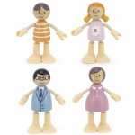 Žaislinis medinių lėlių figūrėlių rinkinys - šeima | PolarB | Viga 44061