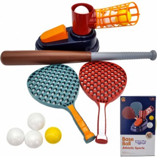 Beisbolo ir badmintono sporto rinkinys vaikams + 4 kamuoliukai | Woopie 40321