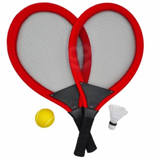 Didelių teniso ir badmintono rakečių rinkinys vaikams | Raudona | Woopie 40901