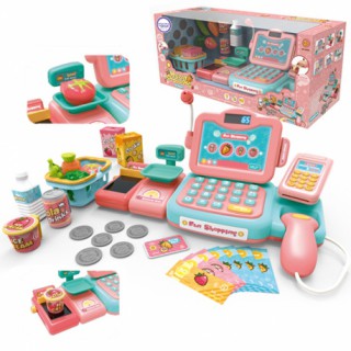 Žaislinis kasos aparatas vaikams | Su garso efektais ir priedais 24 vnt.| Woopie 29702
