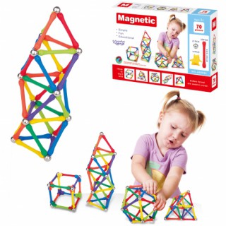 Žaislinis magnetinis konstruktorius vaikams | 70 vnt. | Woopie 40086