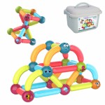 Žaislinis edukacinis magnetinis konstruktorius vaikams | Dėžėje 52 detalės  | Woopie 45173