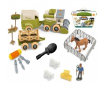 Žaislinis konstruktorius vaikams | Kombainas su arklide, figūrėlėmis su atsuktuvu | Woopie 45517
