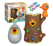 Vaikiškas magnetinis įgūdžių žaidimas „Pagauk kirminą“ | Kelmas, geniai, kiaušinis ir 10 kirminų | Woopie 44251