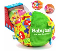 Vaikiškas minkštas sensorinis kamuolys su kilpomis ir garsas | Woopie 44114