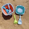 Žaislinis sulankstomas silikonis kibirėlis su kastuvėliu ir grėbliuku | Smėlio žaislai vaikams | Woopie 43766