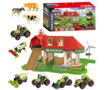Žaislinė ferma su - 6 traktoriai ir 3 gyvūnų figūrėlės | Woopie 45487