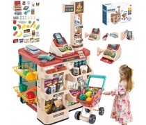 Žaislinė parduotuvė su vežimėliu ir priedais 48 vnt | Supermarketas | Woopie 29979