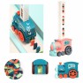 Žaislinis elektrinis traukinukas su graso efektais ir domino kaladėlėmis | 63 el. | Woopie 44596