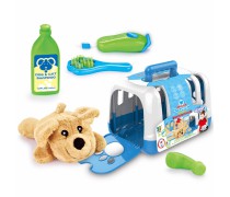 Žaislinis veterinarijos gydytojo rinkinys Vaikams | Su šuniuku ir transportavimo dėže | Woopie 40062
