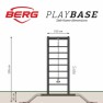 Žaidimų aikštelė vaikams | Rėmas su laipiojimo kopėčiomis, medinė trapecija ir sūpynė | Playbase | Berg 22.41.00.00