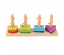 Medinis geometrinių figūrų rūšiuoklis vaikams | Montessori  | Tooky TK497