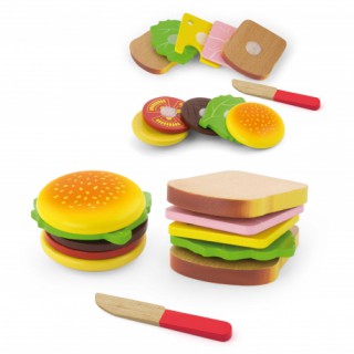 Žaislinis medinis pjaustomas mėsainis | Hamburger and Sandwich | Viga 50810