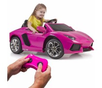 Akumuliatorinis automobilis | Lamborghini Aventador Pink 6V | Feber
