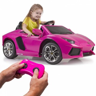 Akumuliatorinis automobilis | Lamborghini Aventador Pink 6V | Feber