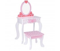 Medinis kosmetinis staliukas vaikams | Su veidrodžiu ir kėdute | TOOKY TOY TK462