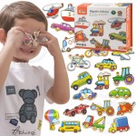 Medinis magnetukų komplektas vaikams | Mašinėlės ir kitos transporto priemonės | Viga 58924N